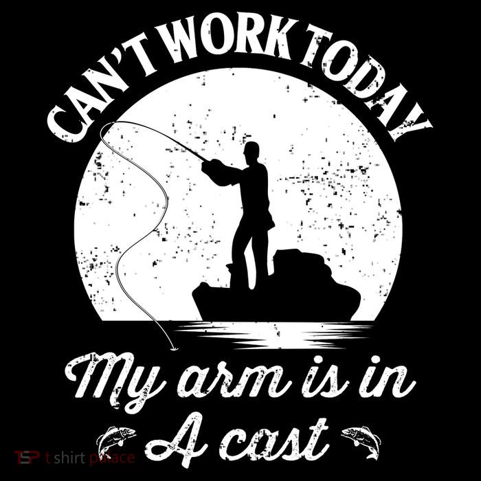 I Cant Work Today My Arm Is In A Cast Funny Fishing Baby Bodysuit