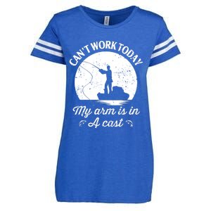 I Cant Work Today My Arm Is In A Cast Funny Fishing Enza Ladies Jersey Football T-Shirt