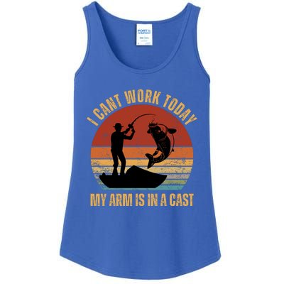 I Cant Work Today My Arm Is In A Cast Fishing Vintage Ladies Essential Tank