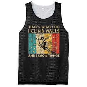 I Climb Walls And I Know Things Funny Rock Climbing Boulder Mesh Reversible Basketball Jersey Tank