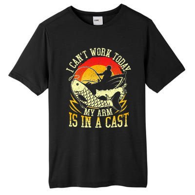 I Cant Work Today My Arm Is In A Cast Fishing Fathers Day Tall Fusion ChromaSoft Performance T-Shirt