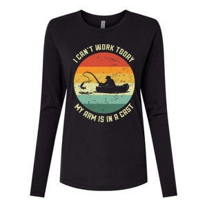 I Can't Work Today My Arm Is In A Cast Fishing Fathers Day Womens Cotton Relaxed Long Sleeve T-Shirt