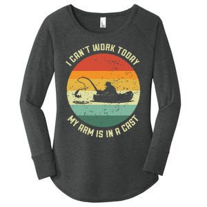 I Can't Work Today My Arm Is In A Cast Fishing Fathers Day Women's Perfect Tri Tunic Long Sleeve Shirt