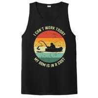 I Can't Work Today My Arm Is In A Cast Fishing Fathers Day PosiCharge Competitor Tank