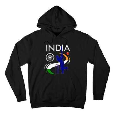 India Cricket With Indian Flag Brush Stroke Hoodie