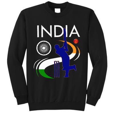 India Cricket With Indian Flag Brush Stroke Sweatshirt