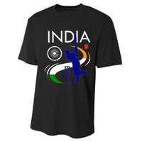 India Cricket With Indian Flag Brush Stroke Performance Sprint T-Shirt