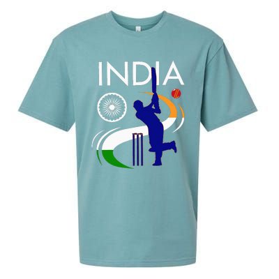 India Cricket With Indian Flag Brush Stroke Sueded Cloud Jersey T-Shirt