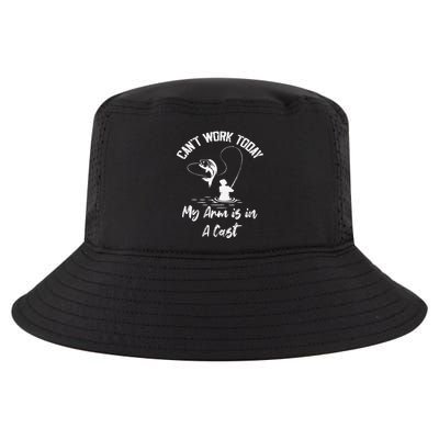 I CanT Work Today My Arm Is In A Cast Funny Fisherman Cool Comfort Performance Bucket Hat