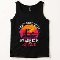 I Can't Work Today My Arm Is In A Cast Funny Fishing Tank Top