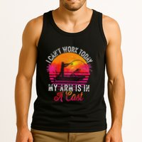 I Can't Work Today My Arm Is In A Cast Funny Fishing Tank Top