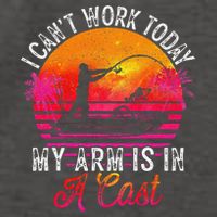 I Can't Work Today My Arm Is In A Cast Funny Fishing Vector Backpack