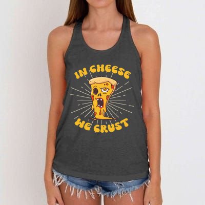 In Cheese We Crust shirt For Pizza maker and Cheese Lovers Women's Knotted Racerback Tank