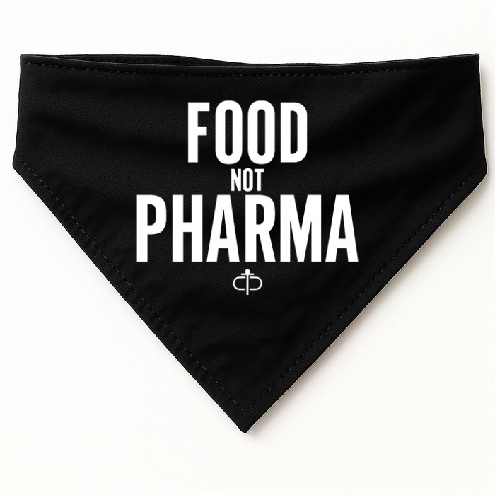 Ian Carroll Wearing Food Not Pharma USA-Made Doggie Bandana