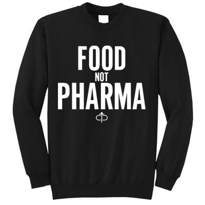 Ian Carroll Wearing Food Not Pharma Sweatshirt