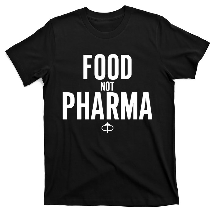 Ian Carroll Wearing Food Not Pharma T-Shirt