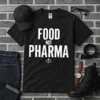 Ian Carroll Wearing Food Not Pharma Tall T-Shirt