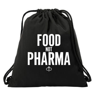 Ian Carroll Wearing Food Not Pharma Drawstring Bag
