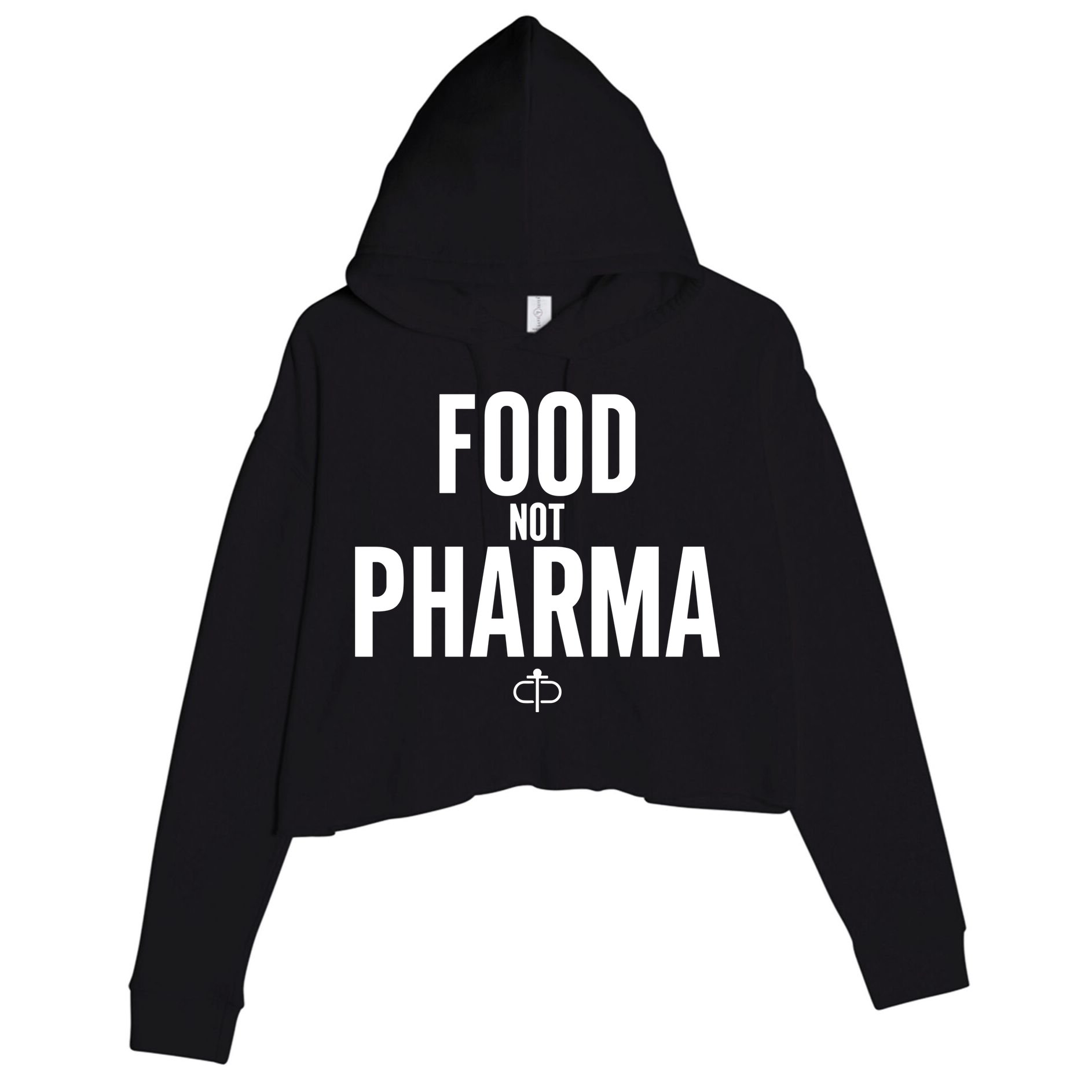 Food Not Pharma Crop Fleece Hoodie