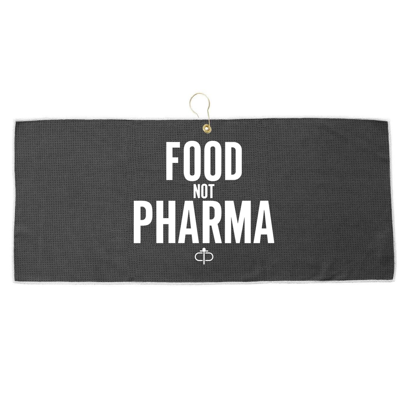 Food Not Pharma Large Microfiber Waffle Golf Towel