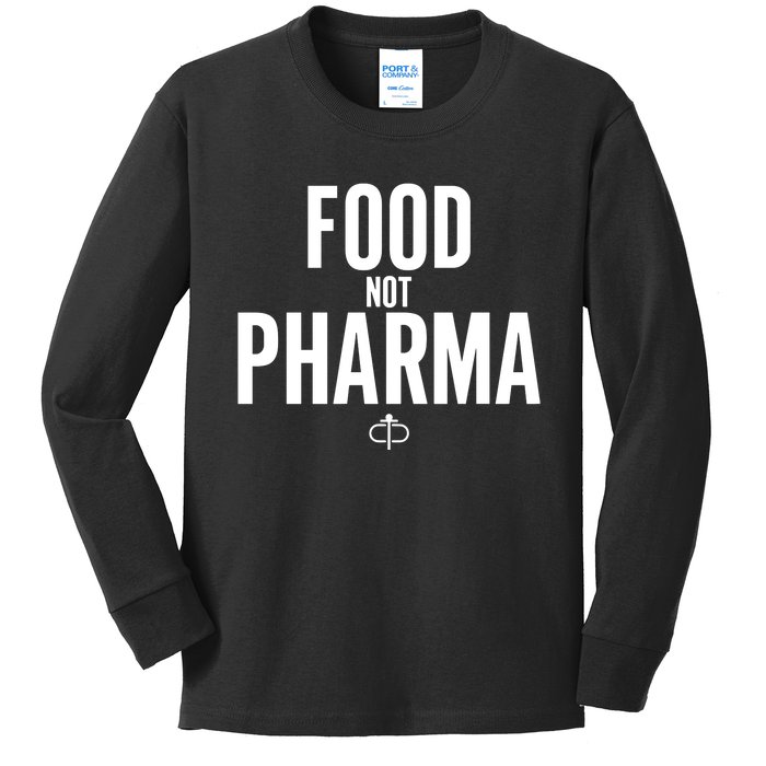 Ian Carroll Wearing Food Not Pharma Kids Long Sleeve Shirt