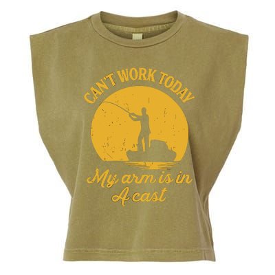 I CanT Work Today My Arm Is In A Cast Garment-Dyed Women's Muscle Tee