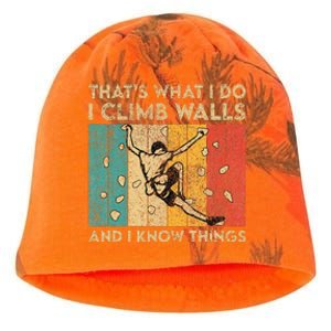 I Climb Walls And I Know Things Funny Rock Climbing Boulder Kati - Camo Knit Beanie