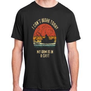 I Cant Work Today My Arm Is In A Cast Fishing Fathers Day Adult ChromaSoft Performance T-Shirt