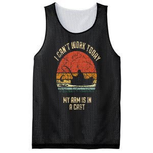 I Cant Work Today My Arm Is In A Cast Fishing Fathers Day Mesh Reversible Basketball Jersey Tank