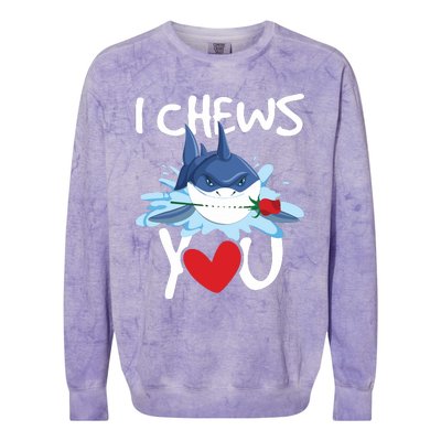 I Chews You Shark Lovers Wildlife Marine Biologist Science Colorblast Crewneck Sweatshirt