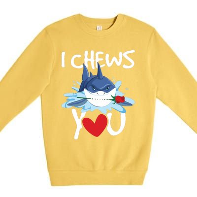 I Chews You Shark Lovers Wildlife Marine Biologist Science Premium Crewneck Sweatshirt