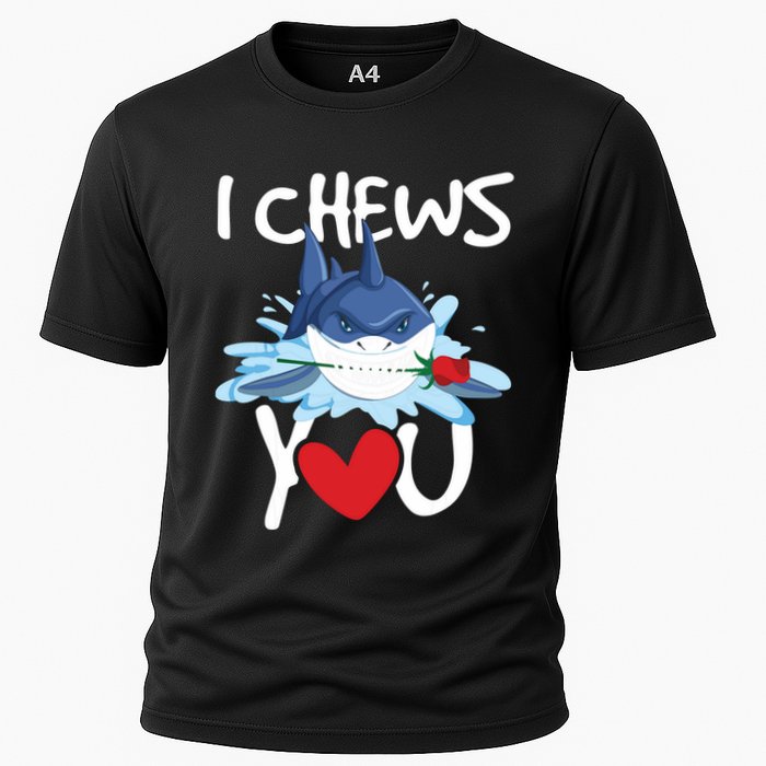 I Chews You Shark Lovers Wildlife Marine Biologist Science Cooling Performance Crew T-Shirt