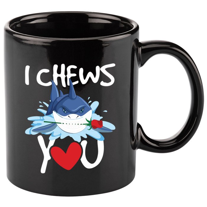 I Chews You Shark Lovers Wildlife Marine Biologist Science 11oz C Handle Ceramic Mug