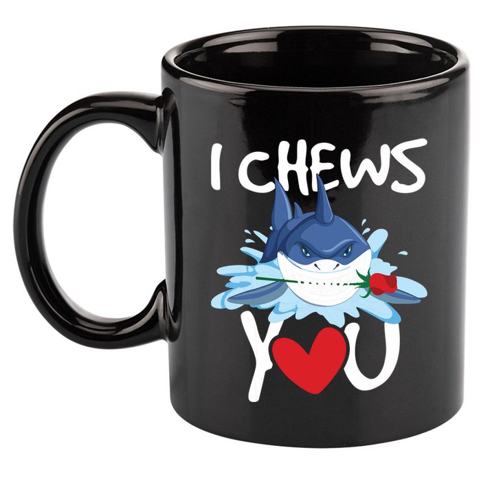 I Chews You Shark Lovers Wildlife Marine Biologist Science 11oz C Handle Ceramic Mug