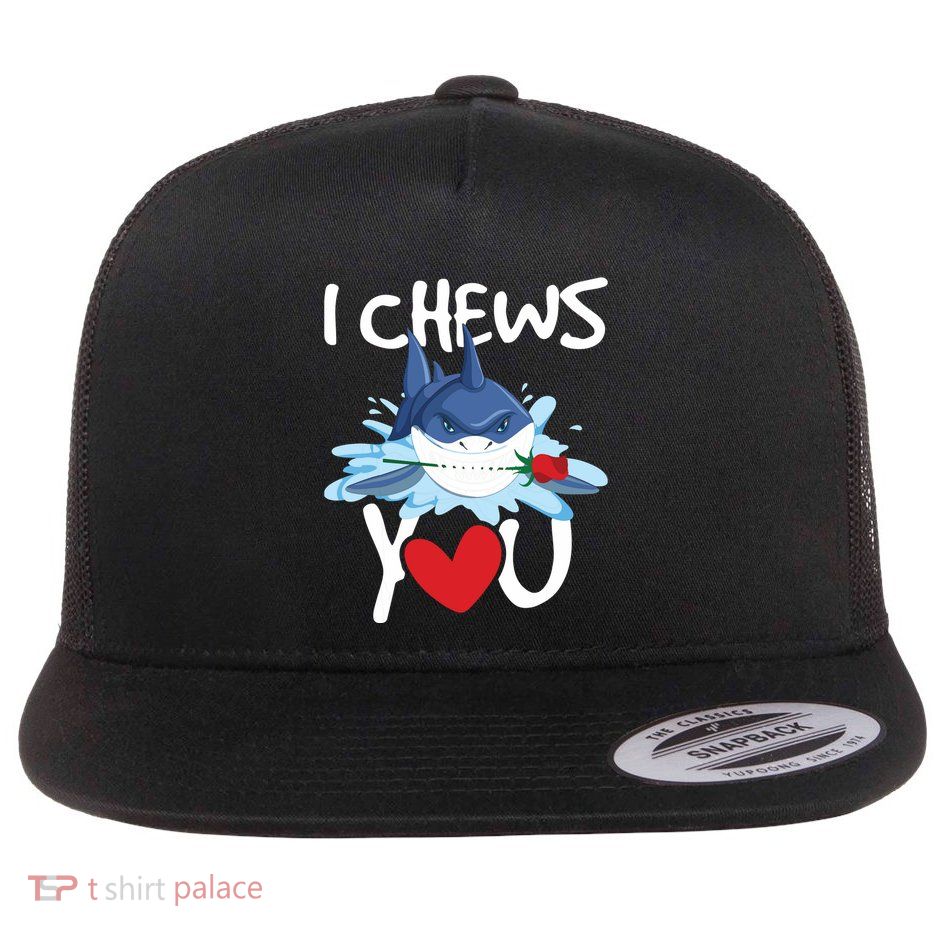 I Chews You Shark Lovers Wildlife Marine Biologist Science Flatbill Hat