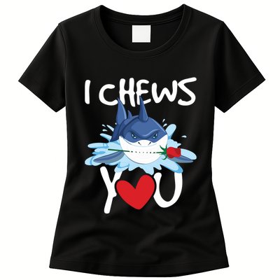 I Chews You Shark Lovers Wildlife Marine Biologist Science Womens T-Shirt