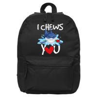 I Chews You Shark Lovers Wildlife Marine Biologist Science 16 in Basic Backpack