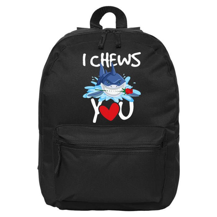 I Chews You Shark Lovers Wildlife Marine Biologist Science 16 in Basic Backpack