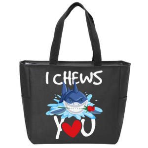 I Chews You Shark Lovers Wildlife Marine Biologist Science Zip Tote Bag