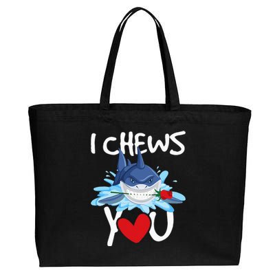 I Chews You Shark Lovers Wildlife Marine Biologist Science Cotton Canvas Jumbo Tote