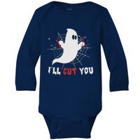 I’ll Cut You Hairdresser Ghost Halloween Baby Long Sleeve Bodysuit