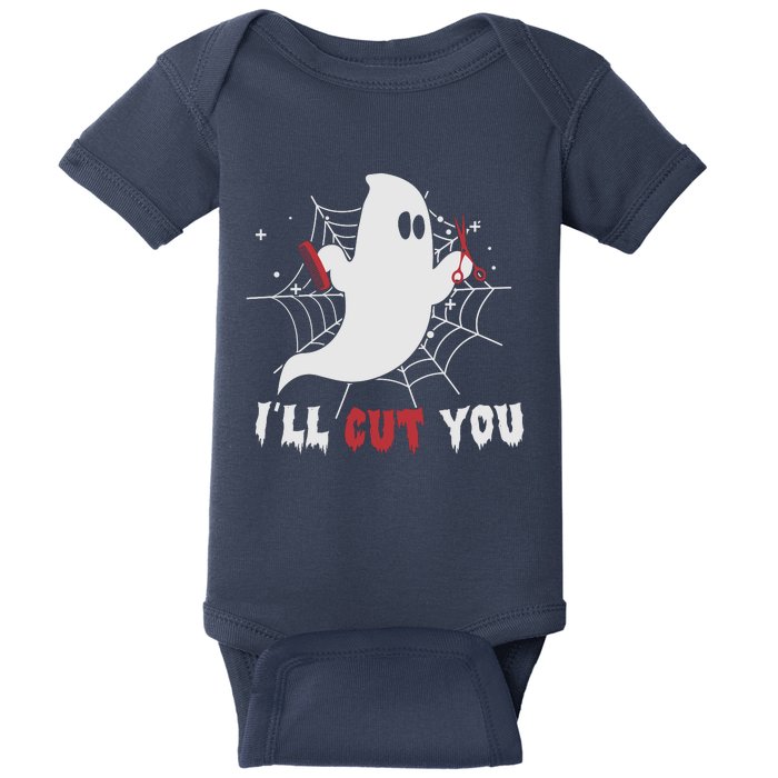 I’ll Cut You Hairdresser Ghost Halloween Baby Bodysuit