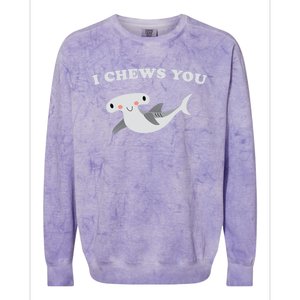 I Chews You Valentines Day Shark Gift Colorblast Crewneck Sweatshirt