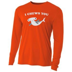 I Chews You Valentines Day Shark Gift Cooling Performance Long Sleeve Crew