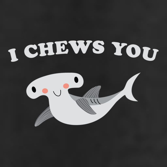 I Chews You Valentines Day Shark Gift 7 Panel Mesh Trucker Snapback Hat