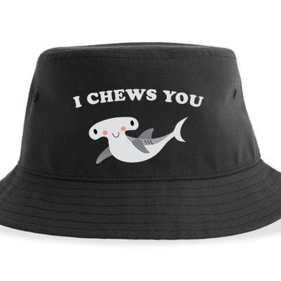 I Chews You Valentines Day Shark Gift Sustainable Bucket Hat