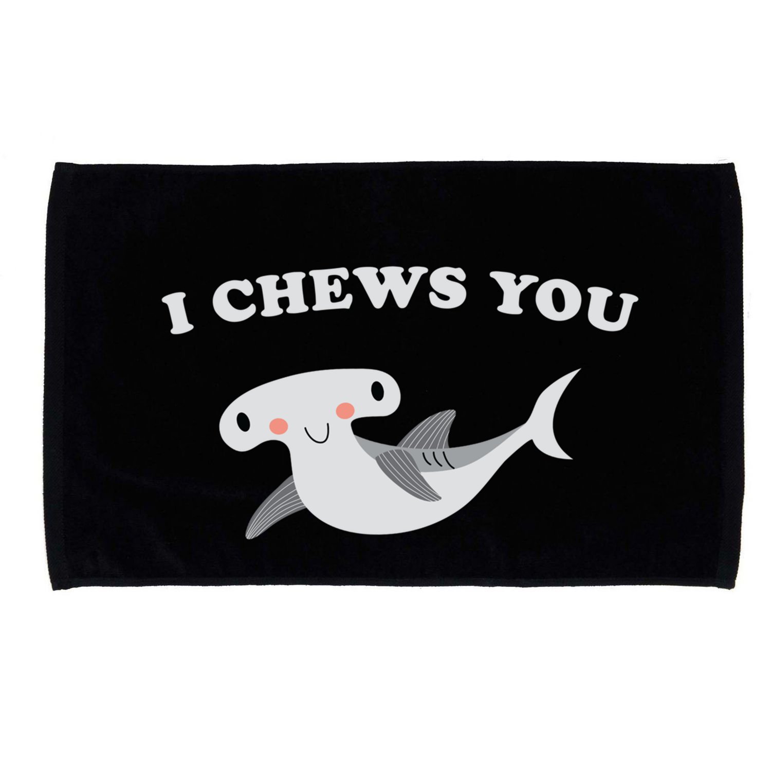 I Chews You Valentines Day Shark Gift Microfiber Hand Towel