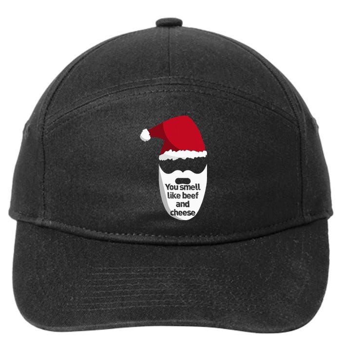 Inappropriate Christmas You Smell Like Beef And Cheese Elf 7-Panel Snapback Hat