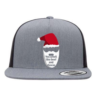 Inappropriate Christmas You Smell Like Beef And Cheese Elf Flat Bill Trucker Hat