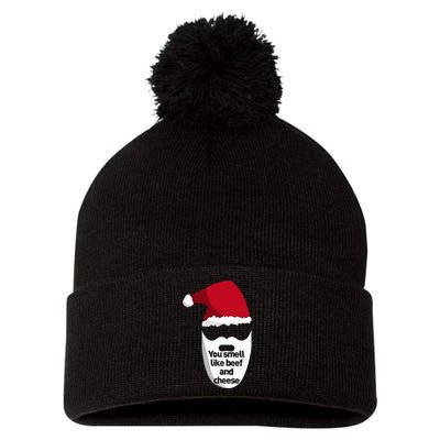 Inappropriate Christmas You Smell Like Beef And Cheese Elf Pom Pom 12in Knit Beanie